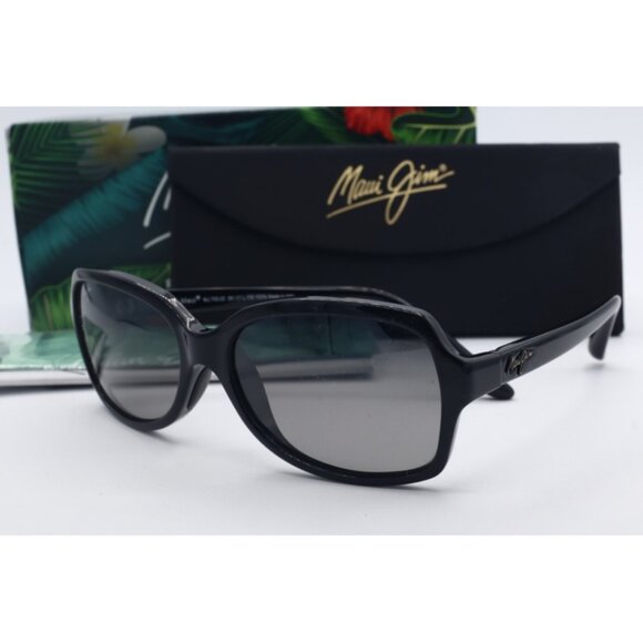 Maui Jim Cloud Break MJ 700-02 Black Cat Eye Sunglasses Gray polarized Lens 56mm main image 5